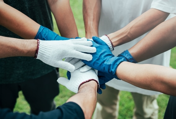 Hands holding the Earth